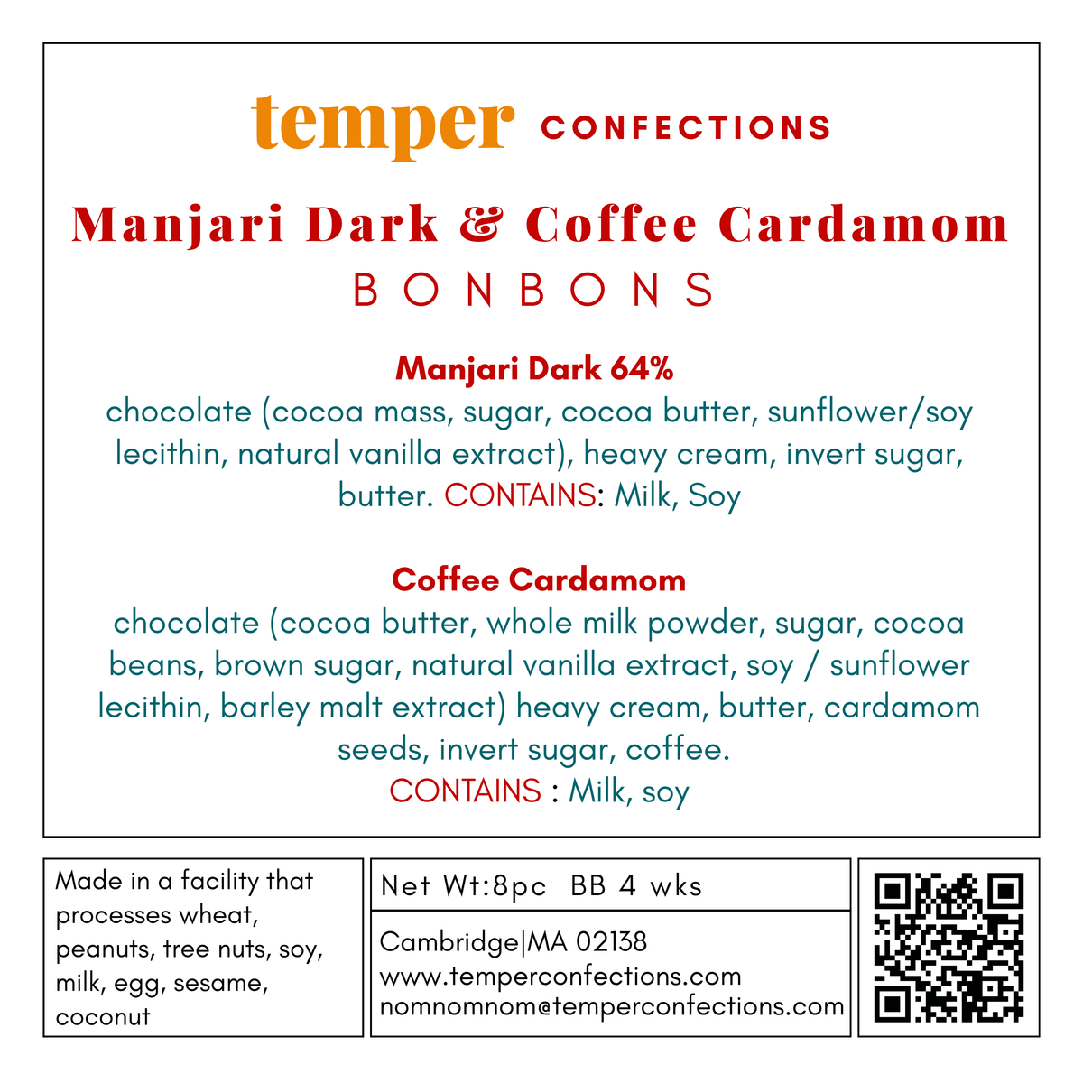 Manjari Dark & Coffee Cardamom Bonbons