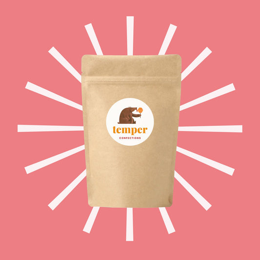 Kraft Bag with logo on pink background