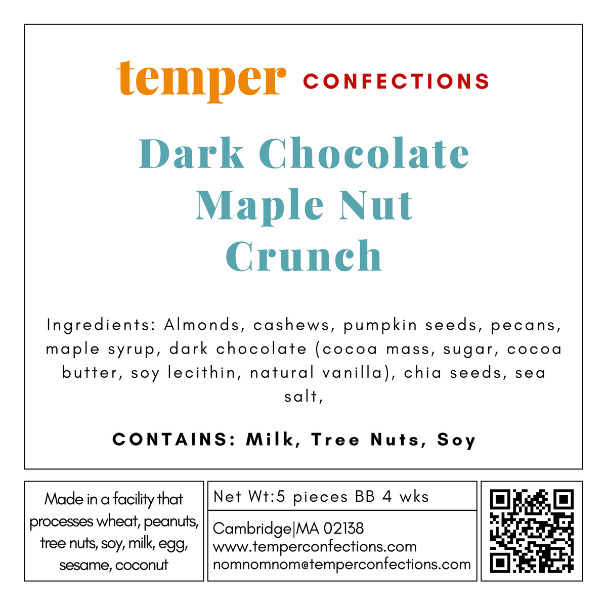 Dark Chocolate Maple Nut Crunch