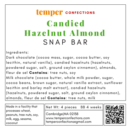 Candied Hazelnut Almond Snap Bar