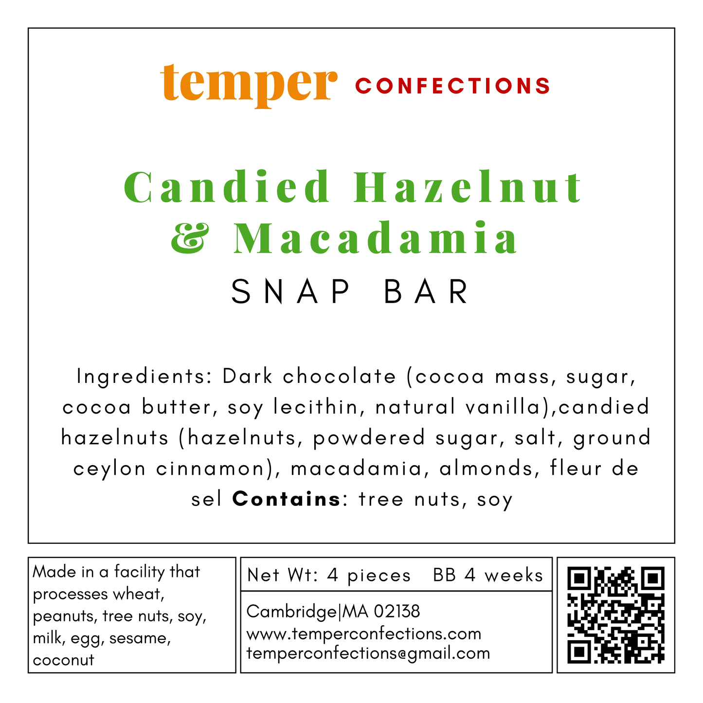Candied Hazelnut & Macadamia Snap Bar