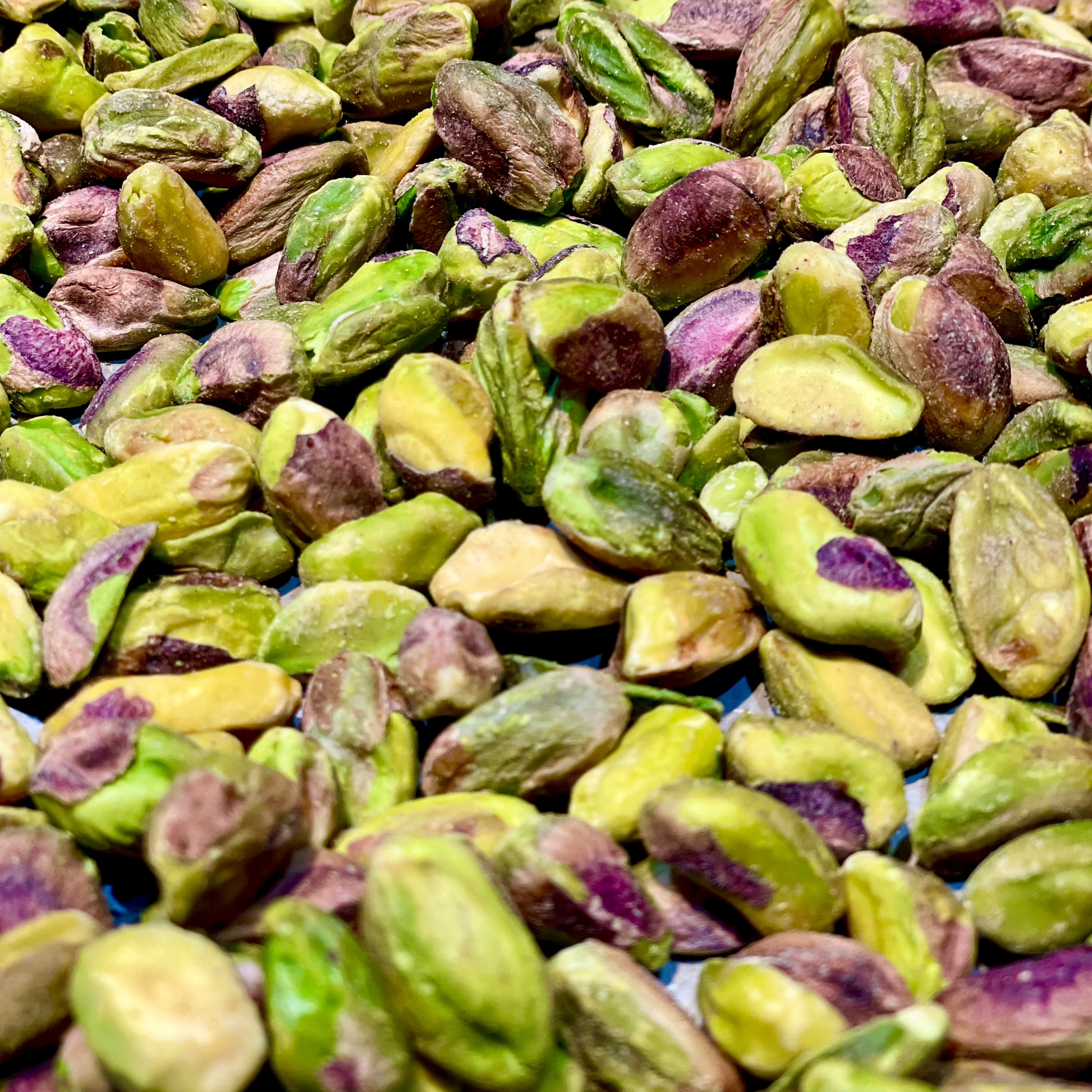 a layer of roasted pistachios