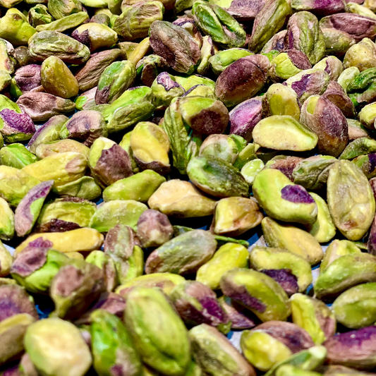 a layer of roasted pistachios