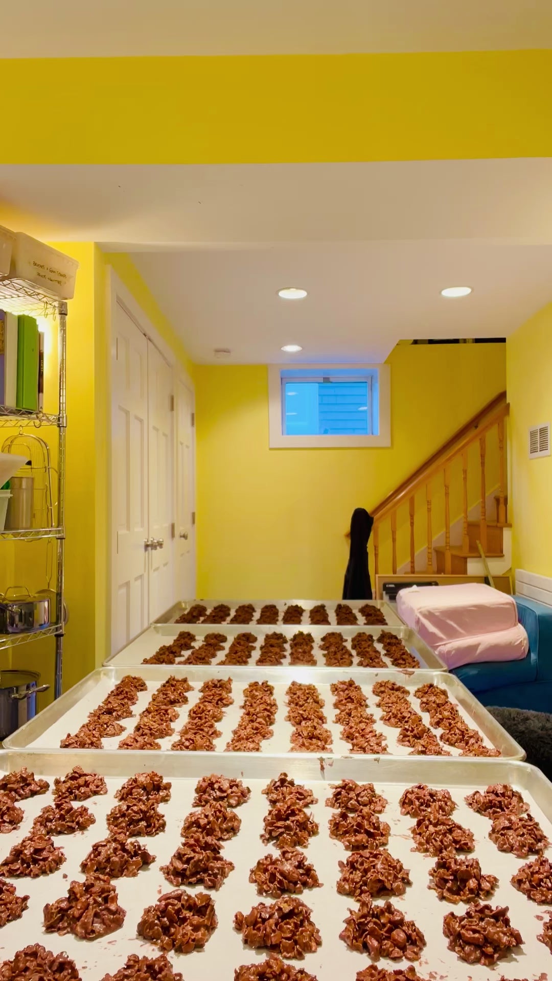 Video of person decorating tops of chocolate pieces